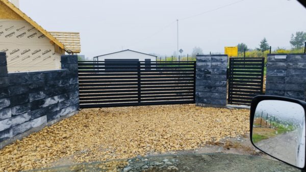 Brama przesuwna 150x400cm profile poziomo ocynk malowana