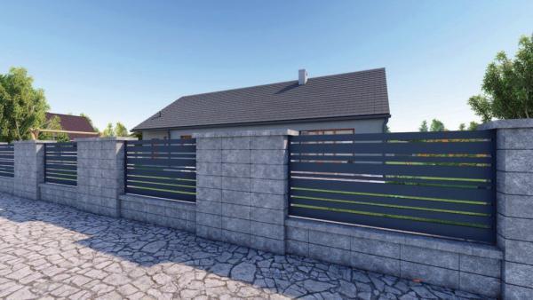 Przęsło aluminiowe 120x250cm ogrodzeniowe profil 100x20mm