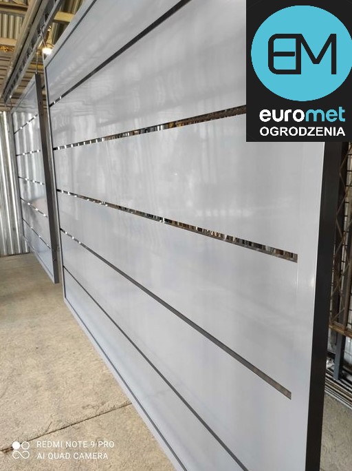 Brama przesuwna aluminiowa 150x400cm szeroki profil