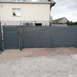 Brama przesuwna aluminiowa 150x500cm żaluzja profil Brama przesuwna aluminiowa 150x500cm żaluzja profil