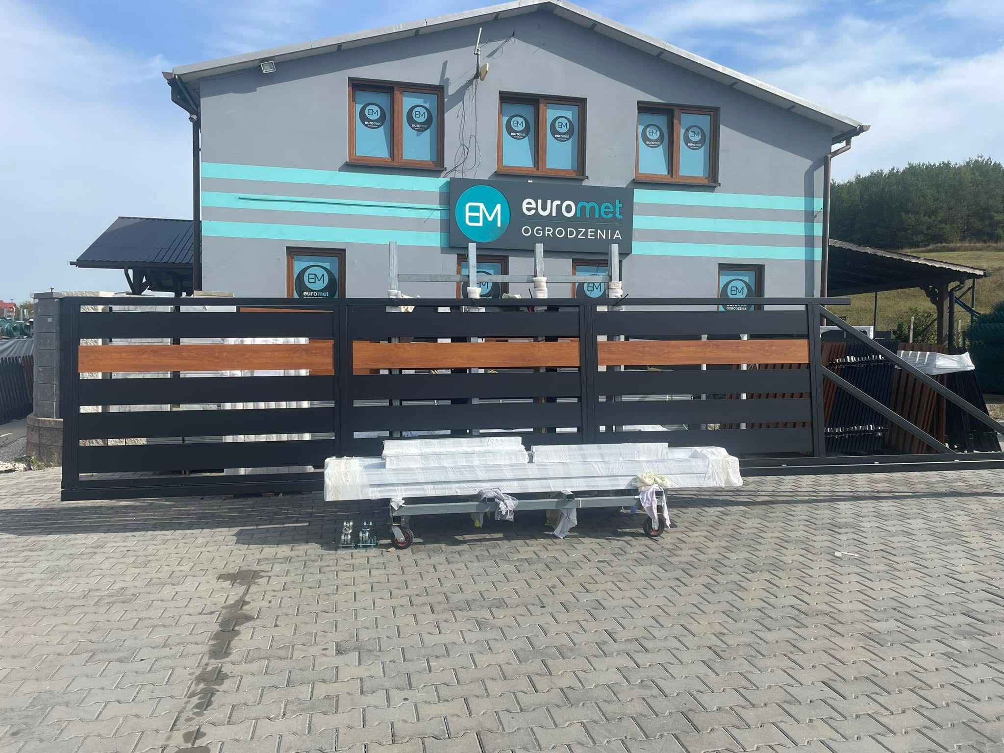 Brama przesuwna aluminiowa 150x500cm szeroki profil