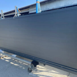 Brama przesuwna aluminiowa 150x400cm pełna