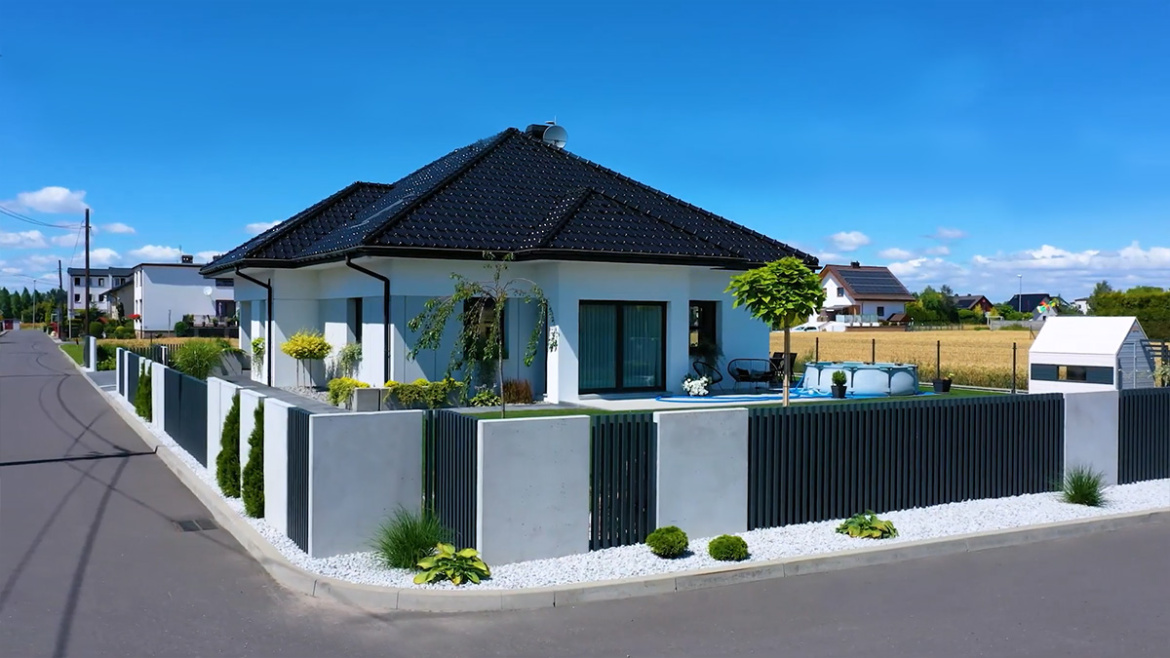 Murek ogrodzeniowy 180x100x12cm typu L