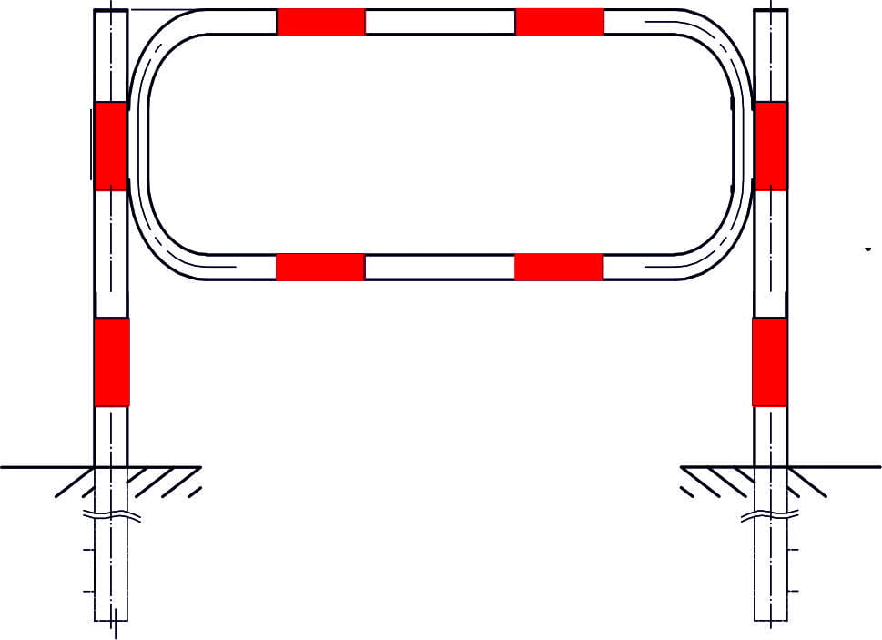 Barierka drogowa U-12a Olsztyńska oc+kolor 150x150cm