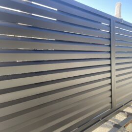 Brama przesuwna aluminiowa 170x400cm profil żaluzja