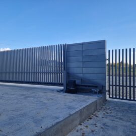 Brama przesuwna aluminiowa grzebieniowa 150x400cm 6x4cm 7